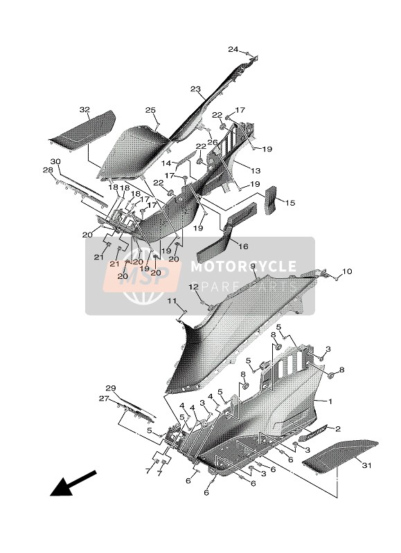 BC3274530000, Deckel, Fussraste 1, Yamaha, 1